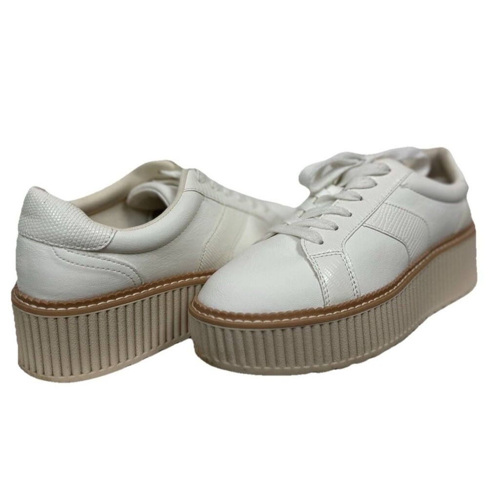 Dolce Vita Women's 8.5 Tiger Lace-Up Platform Sneakers White Leather - Picture 10 of 11